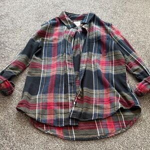 Vans Women’s Plaid Flannel Shirt XS Red Navy Blue Olive